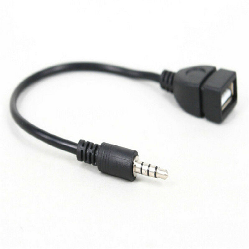 3.5mm Male Plug Jack To USB 2.0 Female Car Stereo Audio Adapter Converter CabTO