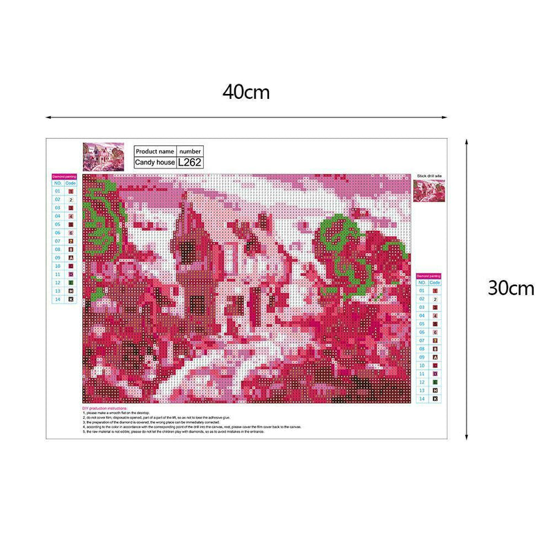 5D DIY Full Drill Diamond Painting Pink Candy Stick Cross Stitch Embroidery