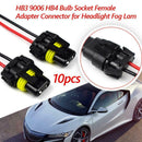 10pcs 9005 HB3 9006 HB4 Bulb Sockets Female Adapter for Headlight Fog Light