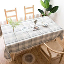 Rustic Checkered Table Cloth (55 Inch X70 Inch) - Cotton Linen Tablecloth F