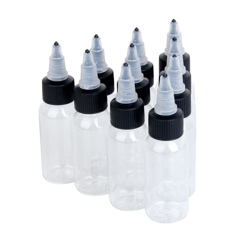 10x Empty  Bottles W/ Twist Cap for Shampoo Paint Green Soap 30ml