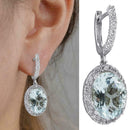 blue Filled Opal Women Jewelry Hook Dangle Anniversary Earrings Drop K7V7