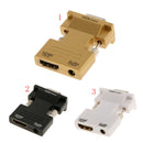 HDMI Female to VGA Male Converter + Audio Support 1080P Output White