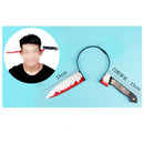 2pcs Scary Halloween Props Through Head Bloody Headband Hairband Hair Hoop