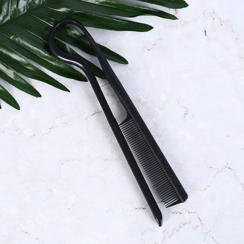 black folding v-shape comb hair straightener hairdressing straightene brush3SE
