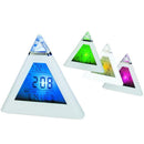 LED Pyramid 7 Colour Changing Digital Clock with Date Alarm & Temperature
