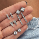 5Pairs/Set Rhinestone Crystal Earrings Women Ear Stud Earrings Jewelry Gift FU