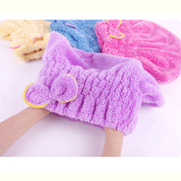 1x Magic Dry Hair Cap Shower Cap Super Absorbent Microfiber Hair Wrap Towel  Bj