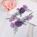 2X/set purple flower embroidery patches for clothes applique embroidery collar U