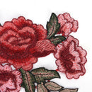 1 Pair Rose Flower Applique Embroidered Floral Collar Sew Patch Bust Dress FT