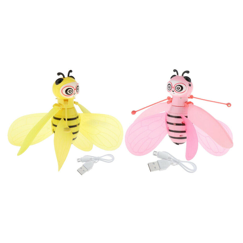 2x Flying Bee Toys Aircraft Mini Kids Flying Toys Obstacle Avoidance Indoor Game