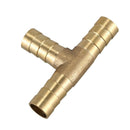 Brass T Hose Barb Connector Adapter for 10mm Inner Dia Air Gas Pipe