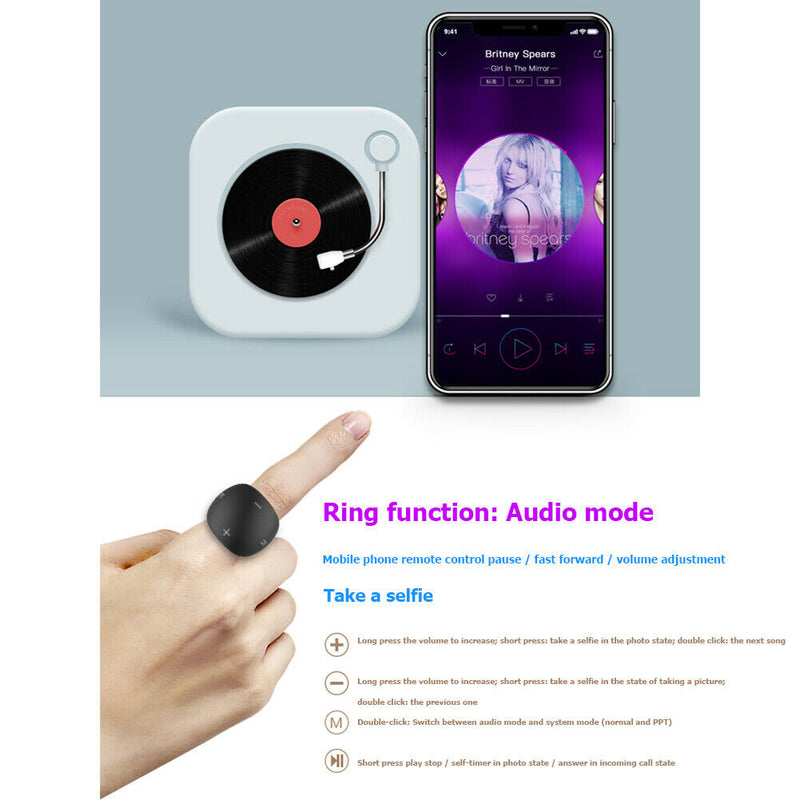R51 Wearable Finger Ring Bluetooth Remote Control for iOS Android TV Box A