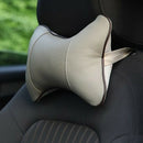 2pcs PU Leather Car Neck Pillow All Season Auto Neck Rest Universal (Grey)
