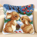 Embroidery Rabbits DIY Latch Hook Rug Kits for Beginners Adults 43x43cm