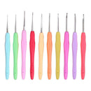 10pcs Soft TPR Handle Aluminum Crochet Hooks Weaving Needles Knitting Tools