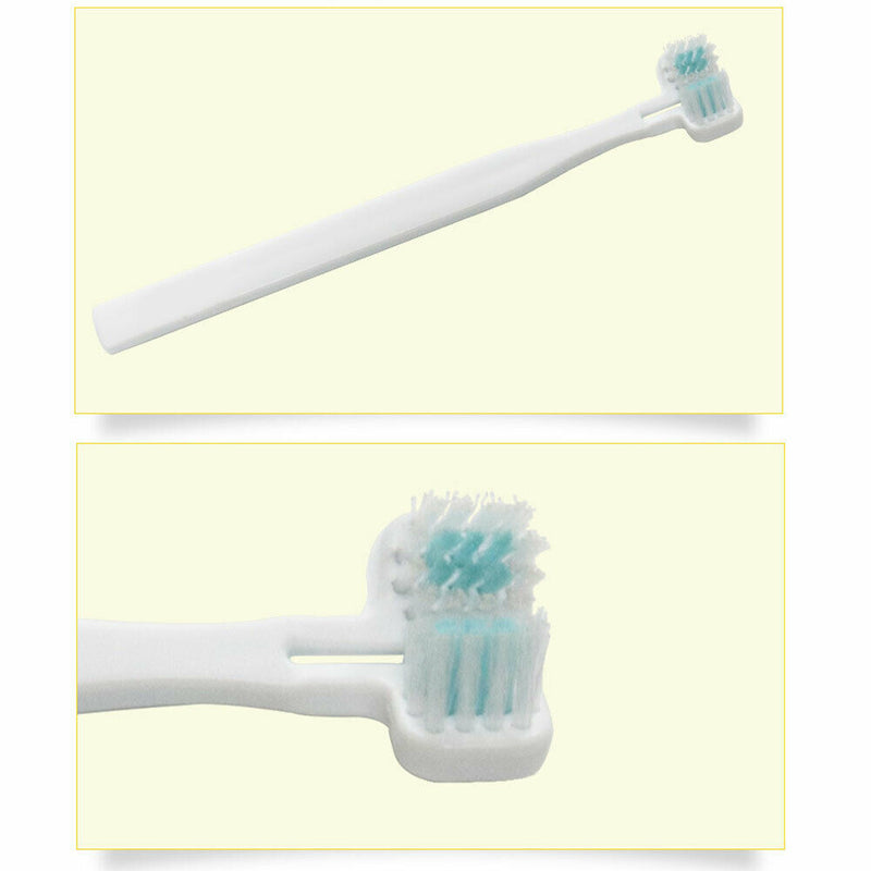 Dental Double Heads Teeth Brushing Pet Toothbrush Cats Dogs Long Handle Mouth