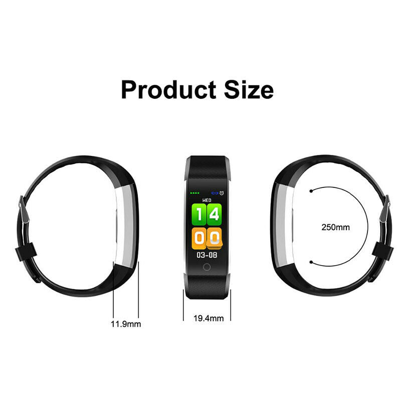 115Plus Blood Pressure Fitness Bluetooth Waterproof Heart Rate Monitor Watc Q8Q2