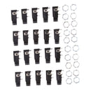 20 Pieces 6.35mm/6.35 Stereo Audio Microphone Female Socket Jack