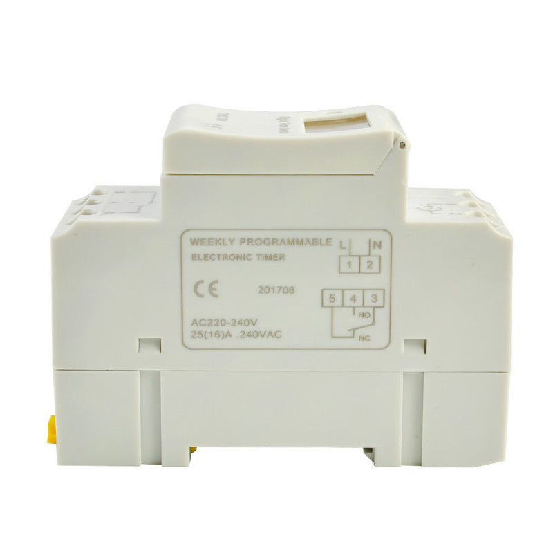 Digital LCD DIN Programmable Weekly Rail Timer AC 220V 16A Time Relay Switch NC