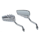 2pcs Mirror Mirror Side Plastic ABS Chrome Skeleton for Motorcycle J6T3