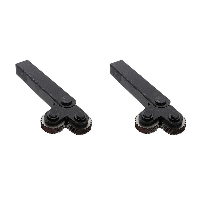 2 Pack Double Wheel Knurling Tool Straight Linear Black Steel Knurl Tool