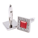 Mens Red Square Cufflinks Wedding Party