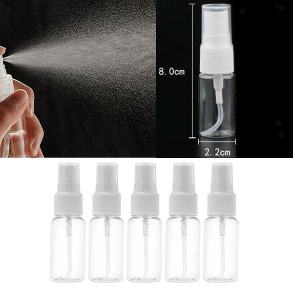 5x Plastic Clear Spray Fine Mist Sprayer Bottles Container for Liquid  10ml