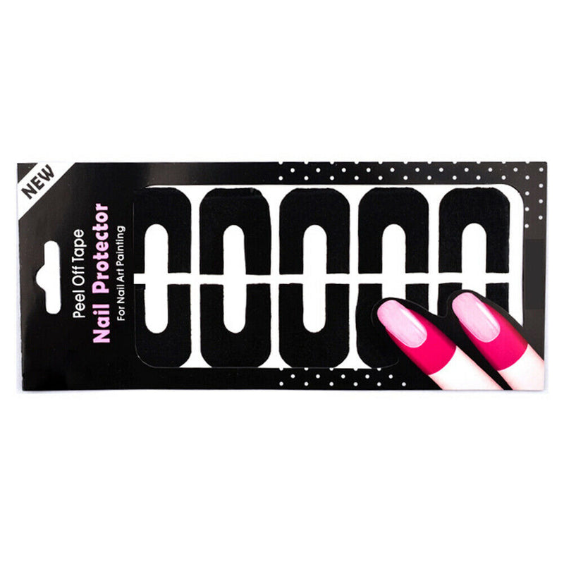 U-shape Spill-proof Nail Polish Varnish Protector Stickers Peel Tape Random