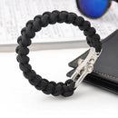 Survival Bracelet Para Outdoor Cord Black Rope Camping Steel Shackle Buckle JR