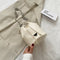 Drawstring Bucket Bag Women PU Chain Crossbody Shoulder Handbags (White)