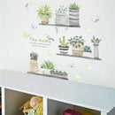 Garden Plant Bonsai Flower Butterfly Wall Stickers Home Decor Living Room K M8D7