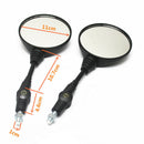 1 Pair Motorcycle Black Rear View Side Mirror