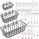 Pegboard Hooks with Basket Assortment Home Storage Hooks System Peg Board T