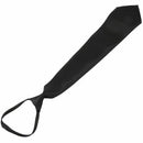 Men Solid Black Polyester Zip Up Necktie Smooth Zipper Tie
