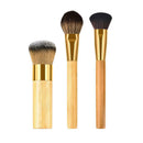 3pcs Bamboo Handle Soft Hair Foundation Loose Powder Blush Makeup Brushes