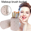 Leather Rhombus Rivet Makeup Storage Holder Cup w/Buckle for Makeup Brush A