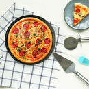 2Pcs Baking Utensil 12-Inch User-Friendly Pizza Baking Pan Non-Stick Cookin I9S1