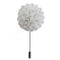 White Handmade Fabric Flower Boutonniere Men's Tuxedo Lapel Brooch Pin Stick