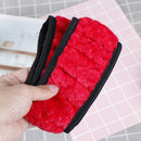 1PC Winter red soft warm plush velvet car steering wheel cover auto car decor JR