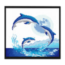 11CT Stamped Canvas Kit Needlework DIY Cross Stitch (4057.11-jz Dolphin) A