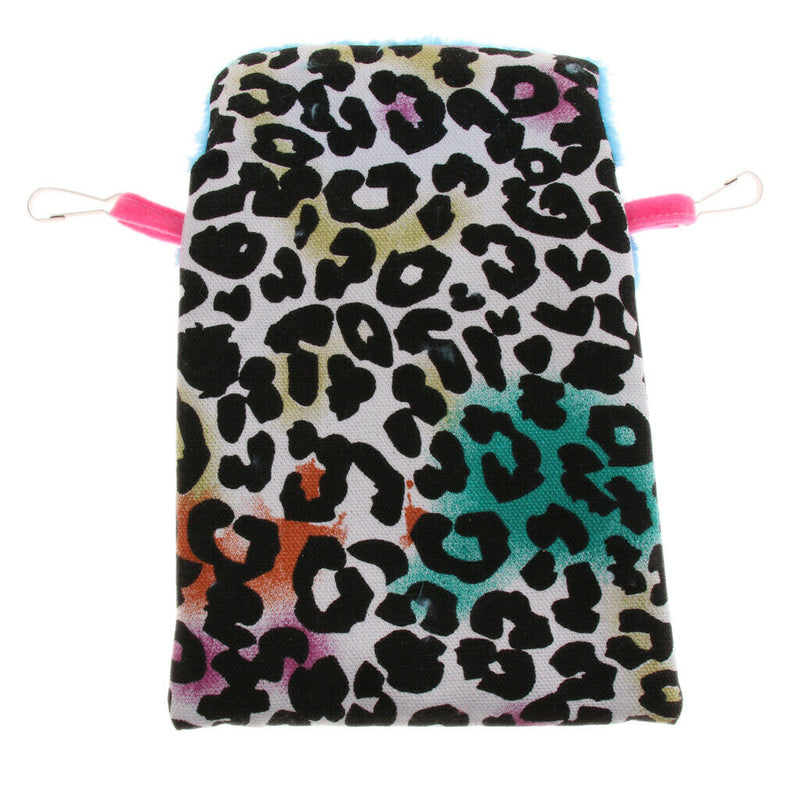 Small Animals Hamster Winter Warm Plush Pouch Sleeping Bed Hammock Leopard