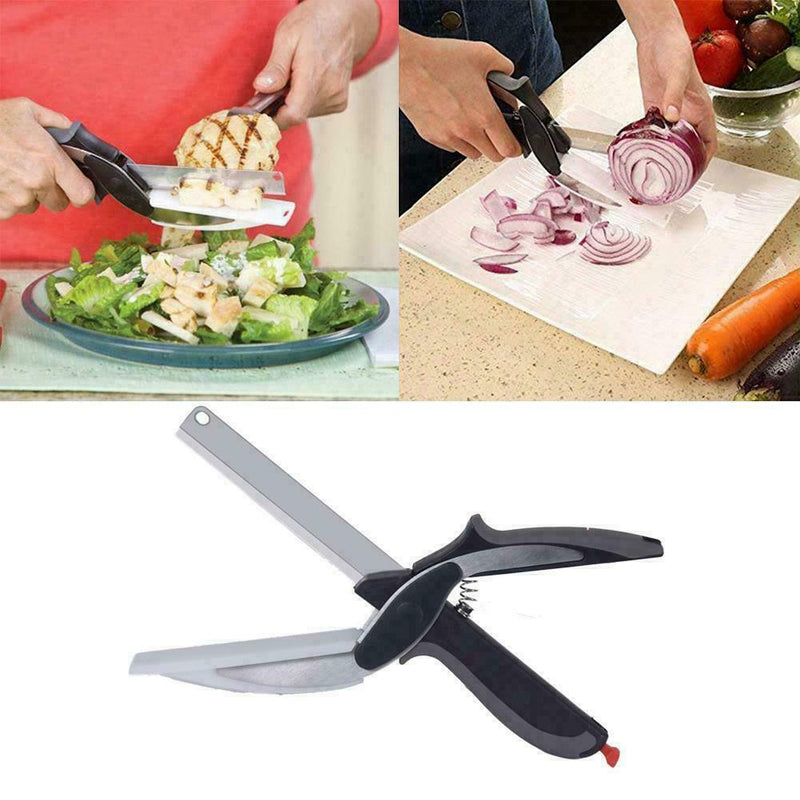 2 in 1 Kitchen Smart Scissors with Cutting Board AU W8R9