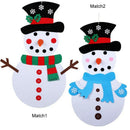 Christmas DIY Felt Snowman New Year Gift Kids Toys with Ornaments Door Wall