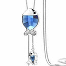 Fashion Long Fish Sweater Chain Necklace High Jewelry Crystal Women's Chain