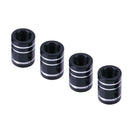 4pcs Aluminum Car Motorcycle Wheel Tire Valve Stem Caps Covers (Black)