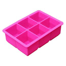 Silicone 6-Cavity Large Square Ice Pudding Jelly Soap Maker Mold Mould Tray