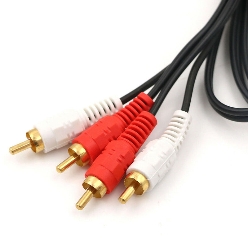 Dual RCA 2RCA Phono Plug Male to Male Audio Cable Lead Connector 1.5M  JR