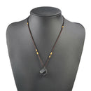 Women Men Black Natural Tourmaline Stone Pendant Crystal Gem Specimen Necklace