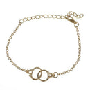 Fashion Concise Style Retro Alloy Handcuffs Bracelet Chain Link-golden